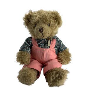 Vtg Russ Berrie Benjamin Teddy Bear Plush Stuffed Animal Paisley Shirt 16"